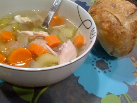 My mom had her homemade chicken soup on deck for whenever one of