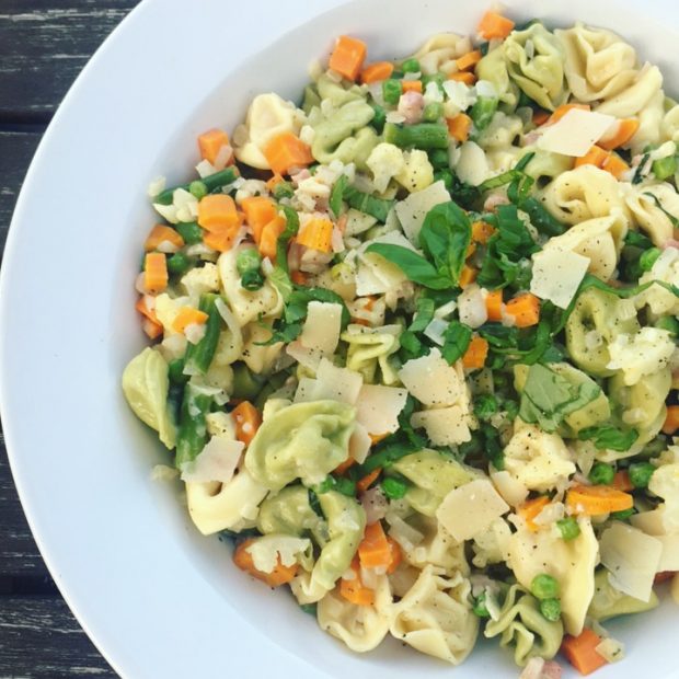 Cheesy tortellini primavera A Life From Scratch.