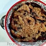 Peach and blueberry crumbles.