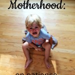 Motherhood: on patience. 